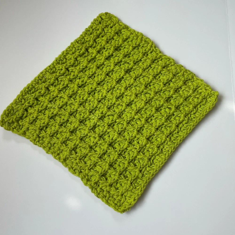 Handmade crochet soap saver + washcloth 100% cotton in light green